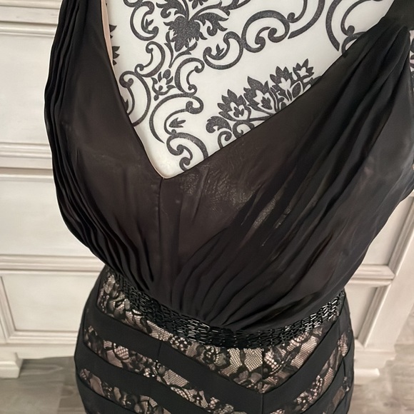 Elegant black tie evening black/lace evening dress size 7/8 - Picture 8 of 8
